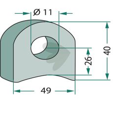 Beslag 40x49x11, sikrer stabilitet i forskellige maskinkomponenter.
