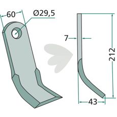 Y-klinge fra Sauerburger med diameter 29,5 mm, perfekt til maskinanvendelser.