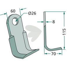 Vinkelkniv, et vigtigt værktøj til præcisionsskæring i skovbrug.