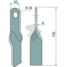 Drejet slagkniv fra Sicma til avancerede skærebehov, hul 26 mm.