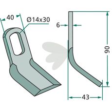 Y-malle 40X90 mm med hul 14X30 mm, effektiv til små skæreopgaver.