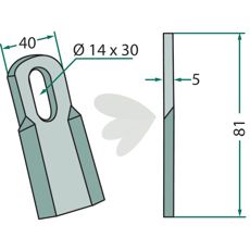 Retskåret kniv 3005675, designet til præcision og holdbarhed inden for landbrug.
