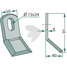 Y-malle S.M.A. med hul 15X34mm, optimalt til din Noremat-maskine.
