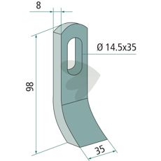 Slagkniv S.M.A. med hul 14,5X35 mm, præcisionsværktøj til skæring.