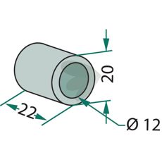 Bøsning flail S.M.A. 20X22mm med hul 12mm, pålidelig og holdbar komponent.
