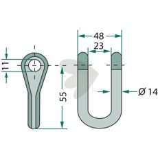 48mm sjækkel S.M.A., en stærk og sikker løsning til koblinger.