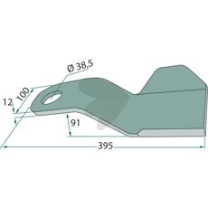 Kniv venstre til landbrugsudstyr, model 7770731, slidstærk og effektiv.
