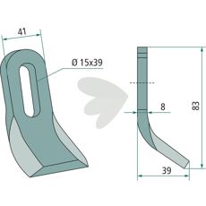 Y-flail til Spearhead, 15X39 mm hul, perfekt til fastgørelse og sikkerhed.