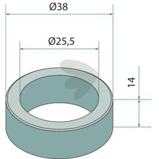 Bøsning til flail Spearhead, model 7770707, vigtig for stabilitet.
