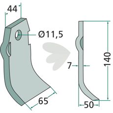 Blade 65X140mm til Spragelse Mica, effektiv og robust til service.