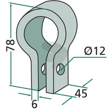 Beslag 78X45 mm, vigtigt tilbehør til at sikre udstyr.