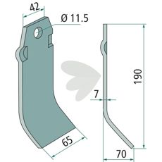 Slagkniv Spragelse med Mica, hul 11,5 mm, ideel til effektiv skæring.