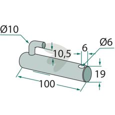 Bolt Spragelse, Mica, 100X19mm, robust montering til landbrugsmaskiner.