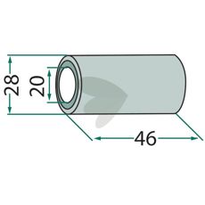 Bøsning slag Spragelse 28X46mm, hul 20mm, til selv hårdt arbejde.