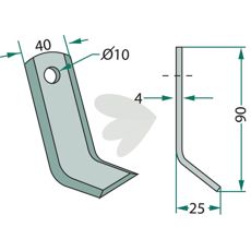 Y-slag Agria, hul 10mm, effektiv til præcision i landbrug.