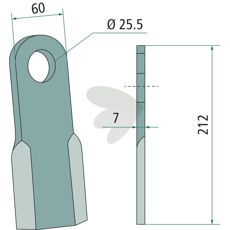 Effektiv slagkniv Tierre med hul på 25,5 mm, ideel til kraftfulde snit.