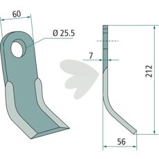 Holdbar Y-slag Tierre 60X212mm med hul på 25,5mm, perfekt til landbrug.