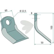 Y-slag Tortella med 22,5mm og 100mm længde, ideel til glatte operationer.