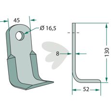 Alsidig vinkelskniv designet til præcisionsskæring i forskellige materialer.