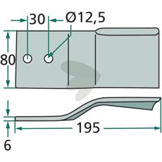 6 mm tyk slagkniv, robust og pålidelig til forskellige landbrugsapplikationer.