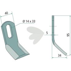Fischer Y-slag med dimensionerne 14X33mm, uundværlig for præcision i maskinværktøjer.