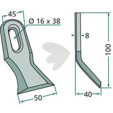 Y-slag fra Gilbers, Noremat, og Rousseau med 16X38mm hul, perfekt til landbrugsudstyr.