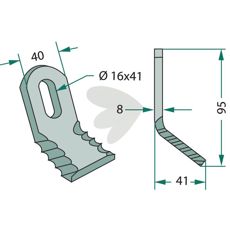 Y-slag med hul på 16X41mm fra Rousseau og Noremat, designet til højtydende maskiner.