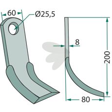 Y-slag Vigolo til traktorer, hul 25,5mm, høj kvalitet og styrke.