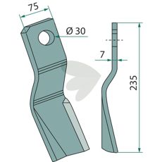 Slagkniv Votex 75x235mm, perfekt til præcisionsarbejde.