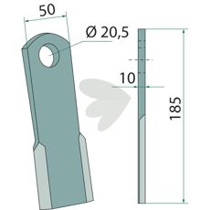Slagkniv Zappator 20,5 mm, er klar til intensiv brug inden for landbrug.