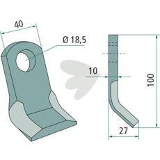 Y-hammer Palladino med 18,5mm hul til effektiv brug inden for landbrug.