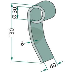 Slagkniv til Vigolo og Vogel & Noot med 30 mm hul, perfekt til slidstærke opgaver.