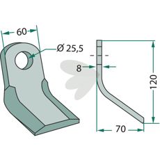 Y-hammer Vigolo med 25,5mm hul, ideel til kraftig og præcis skæring.