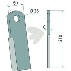 Lige kniv tilpasset Lagarde, ideel til skarpe og effektive snit.