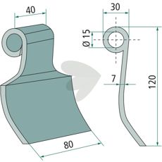Slagkniv OMARV med 15mm hul, ideel til at håndtere hårde skæreopgaver.