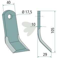 Y-slagler Palladino med 17,5mm hul, designet til præcision og effektivitet i marken.