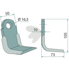 Vinkelkniv til effektiv skæring og redskabsvedligeholdelse i landbrug.