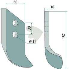 Kniv til grøfterenser, kompatibel med Dondi, perfekt til effektive fremskridt.
