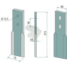 Kniv til grøftfræser B201-221-261, M11, giver præcision og holdbarhed.