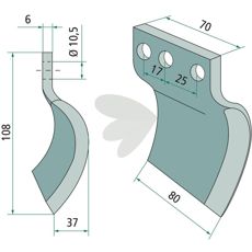 Højre kniv til Davis, ideel til effektiv jordbearbejdning.