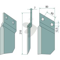 Kniv til DMR 25/45 grøftfræser, designet til effektiv gravning.
