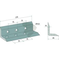 Kniv til AFR/2 og AFR/4R grøftfræser, for optimale skæreresultater.