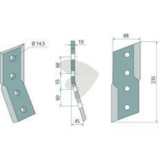 Kniv til flere AFR-modeller, perfekt til forskellige grævbehov.