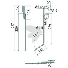 Efterharvpin til pålidelig og jævn bearbejdning af dyrkningsmark.