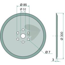 Holdbar tallerken med artikelnummer 10100078, ideel til landbrugsmaskiner.
