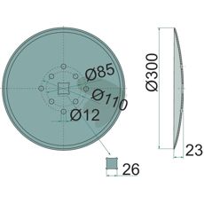 Kvalitetstallerken Ø 300 X 3 mm, fremragende til landbrugsudstyr.