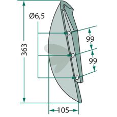 Såskær 363mm, høj kvalitet for effektiv såning fra Kverneland.