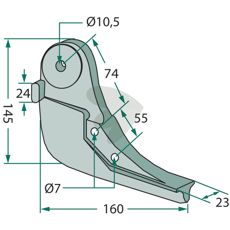 Såskær 23X145mm, sikrer jævn såning efter Kvernelands standard.