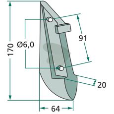 Såskær 20X170mm, tilpasset til Amazone, effektiviserer såningen.