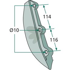 Skærkile til Kongskilde, mål 116x114mm, beregnet til hård brug.
